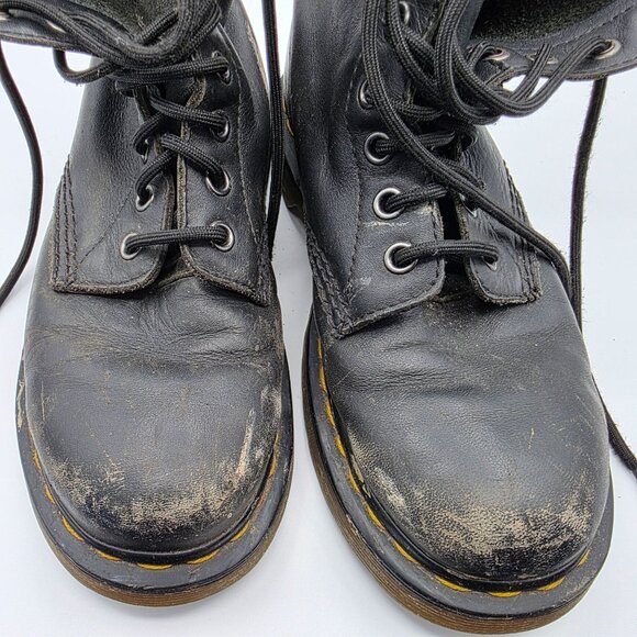 Dr. Martens Womens Size 6 Black Leather Combat Boots Casual Walking Outdoors - Picture 10 of 14
